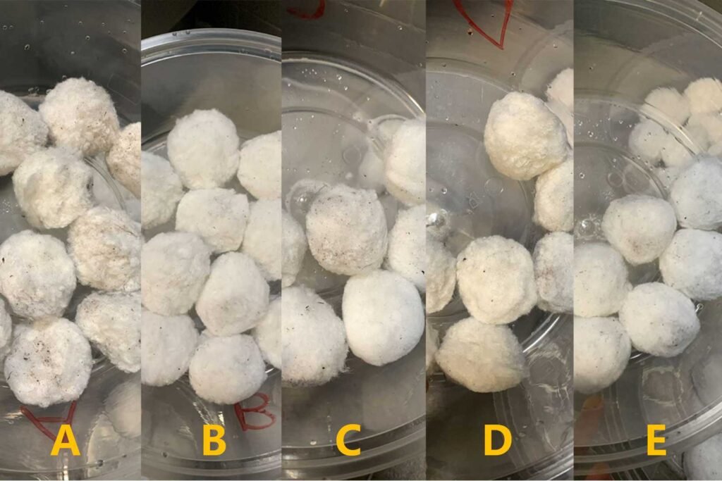 Cleaning polyester fiber balls manually after filtration