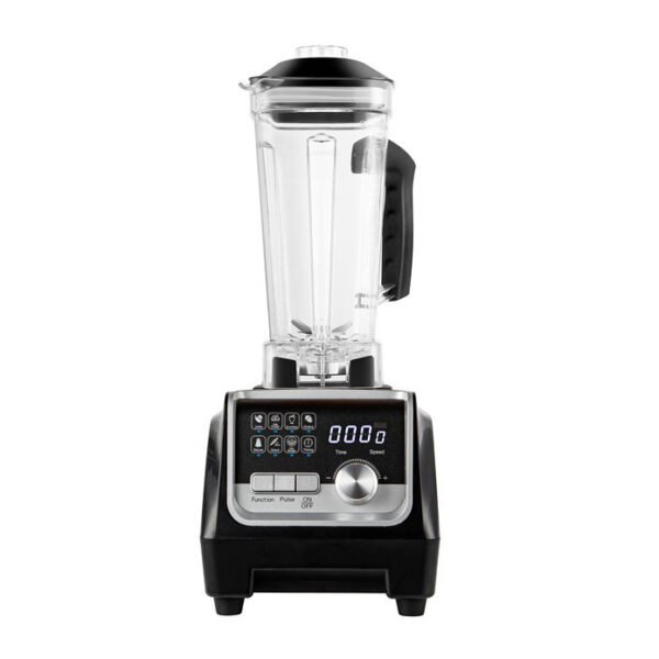 Black heavy-duty juicer blender with durable ABS base and 2L capacity