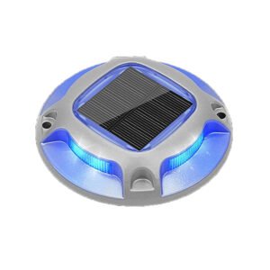 Blue solar road marker
