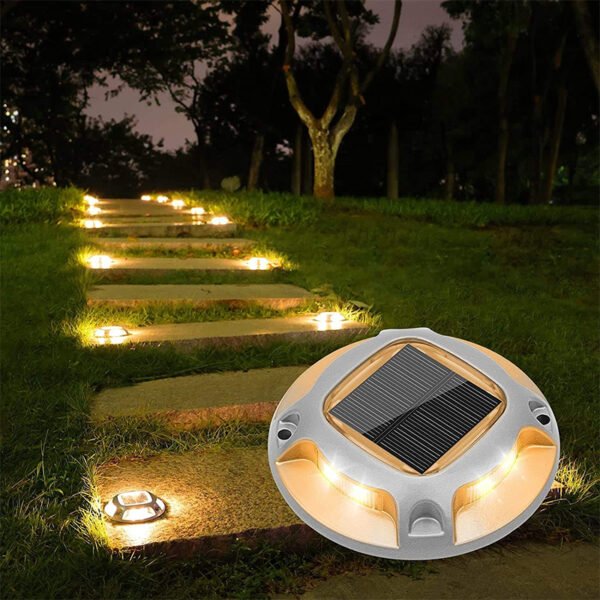 orange solar garden path marker