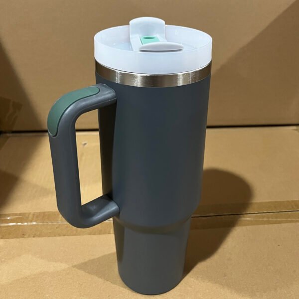 40oz Green Handle Thermos Cup for hot and cold drinks