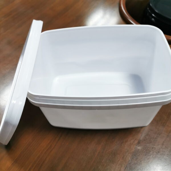 3L food-grade PP plastic pail with open lid and raised handle