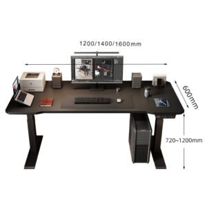 Height Adjustable Standing Desk with Detailed Dimensions
