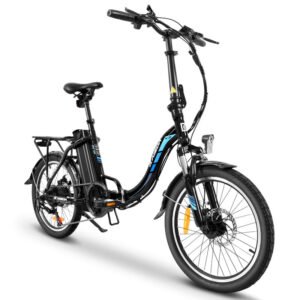 Stylish black city e-bike with 250W motor and 36V battery, perfect for urban commuting