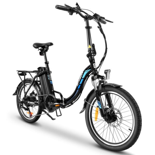 Stylish black city e-bike with 250W motor and 36V battery, perfect for urban commuting