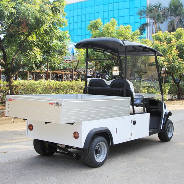 Rear View of an Electric Utility Vehicle for Hotels and Resorts