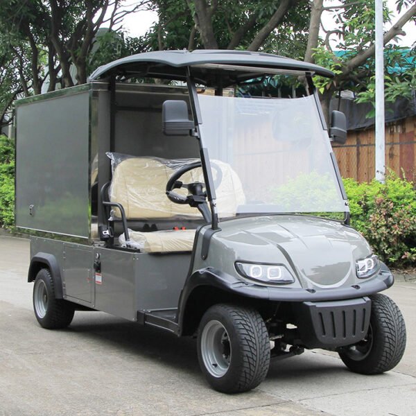 Right Front View of Eco-Friendly Enclosed Electric Cargo Van
