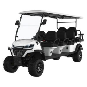 8-Seater Electric Golf Cart - Left Front Side - White
