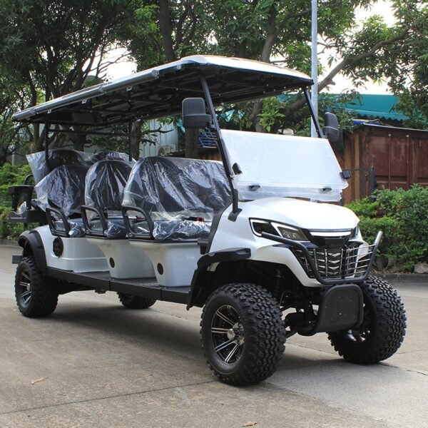 Real-life 8-Seater Electric Golf Cart - Right Front View