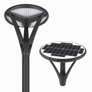 Integrated Solar Courtyard Light, showing LEDs and solar panel
