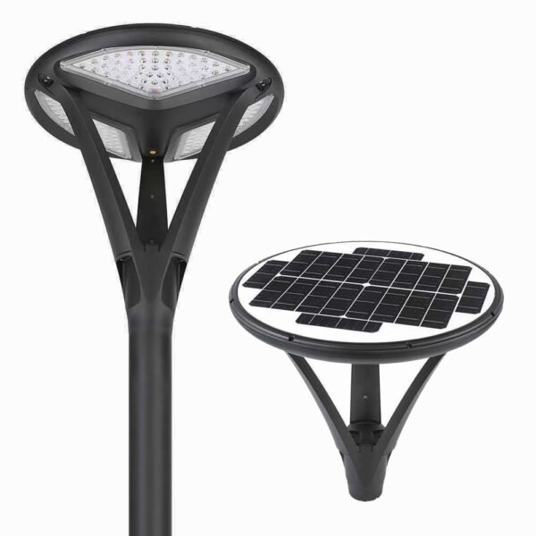 Integrated Solar Courtyard Light, showing LEDs and solar panel