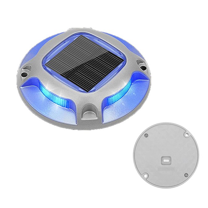 Round solar road stud with bottom switch for CCT adjustment