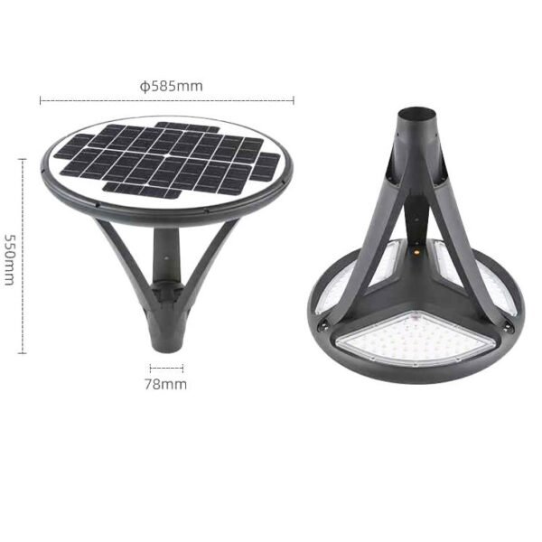 Detailed dimensions of the Integrated Solar Courtyard Light