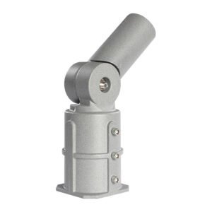 Aluminium 80mm to 60mm adjustable swivel pole adapter showing folded angle side view