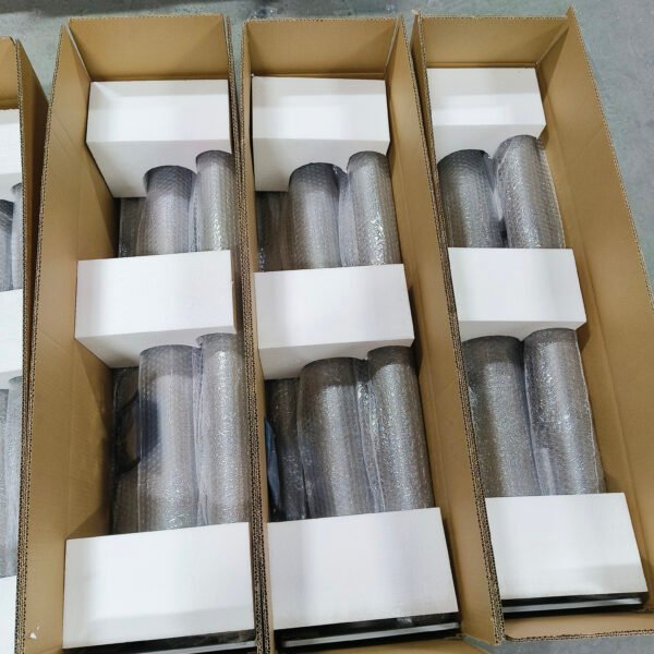 Light poles packed with foam for protection