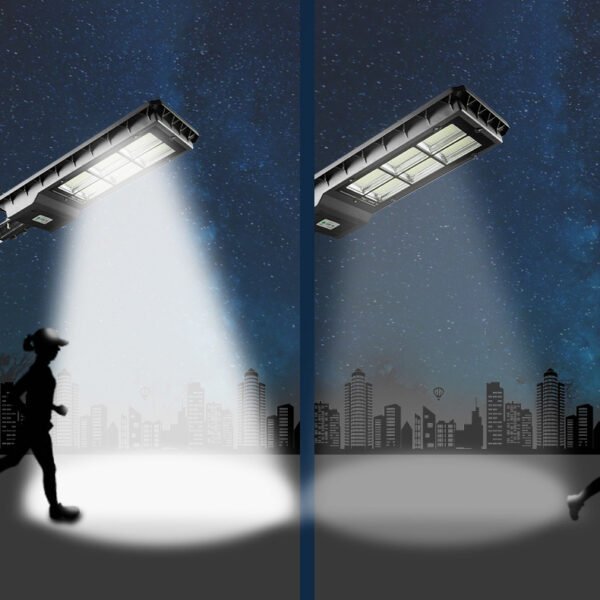 Solar light changes brightness when sensing motion