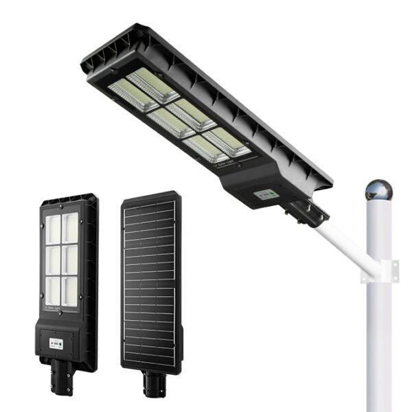 Solar street light mounted on pole
