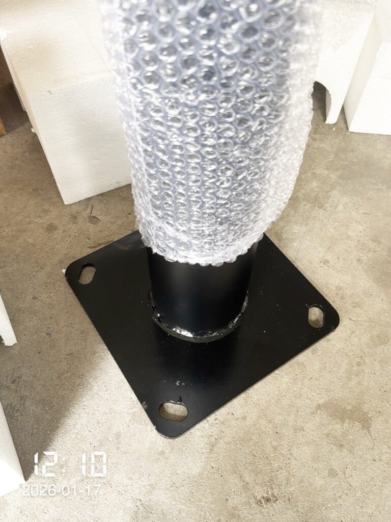 Uneven powder coating defect found on light pole base