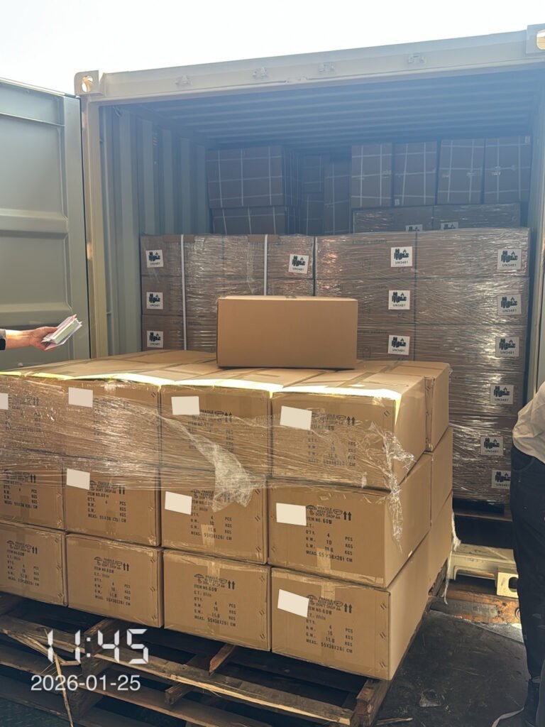 Container loaded to 2/3 capacity at 11:45 AM