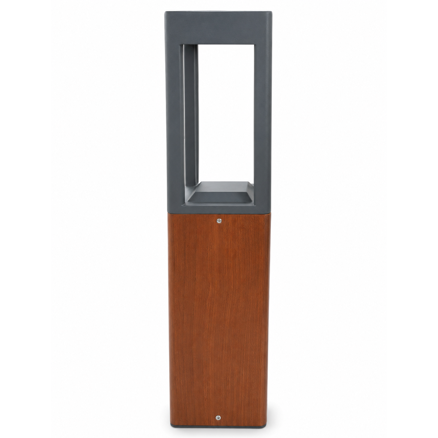 10W open-frame LED bollard light with IP65 aluminium housing and wood-effect finish