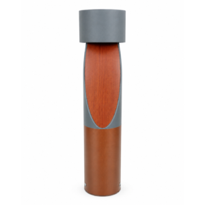 10W shielded LED bollard light with recessed light chamber and wood-effect aluminium housing
