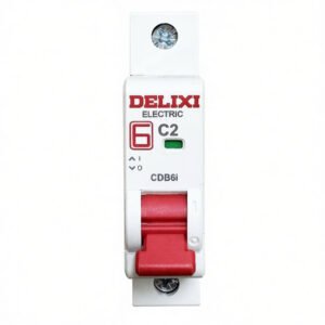 DELIXI CDB6i 1P 2A C-curve miniature circuit breaker front view