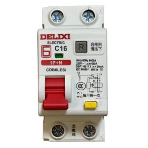 DELIXI CDB6LESi 1P+N 16A 30mA RCBO front view