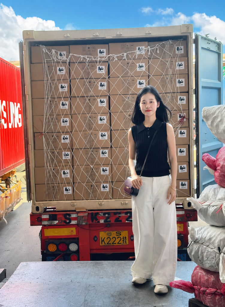 Container Loading and Shipment Preparation in China Loaded shipping container during sourcing shipment preparation and cargo coordination in China